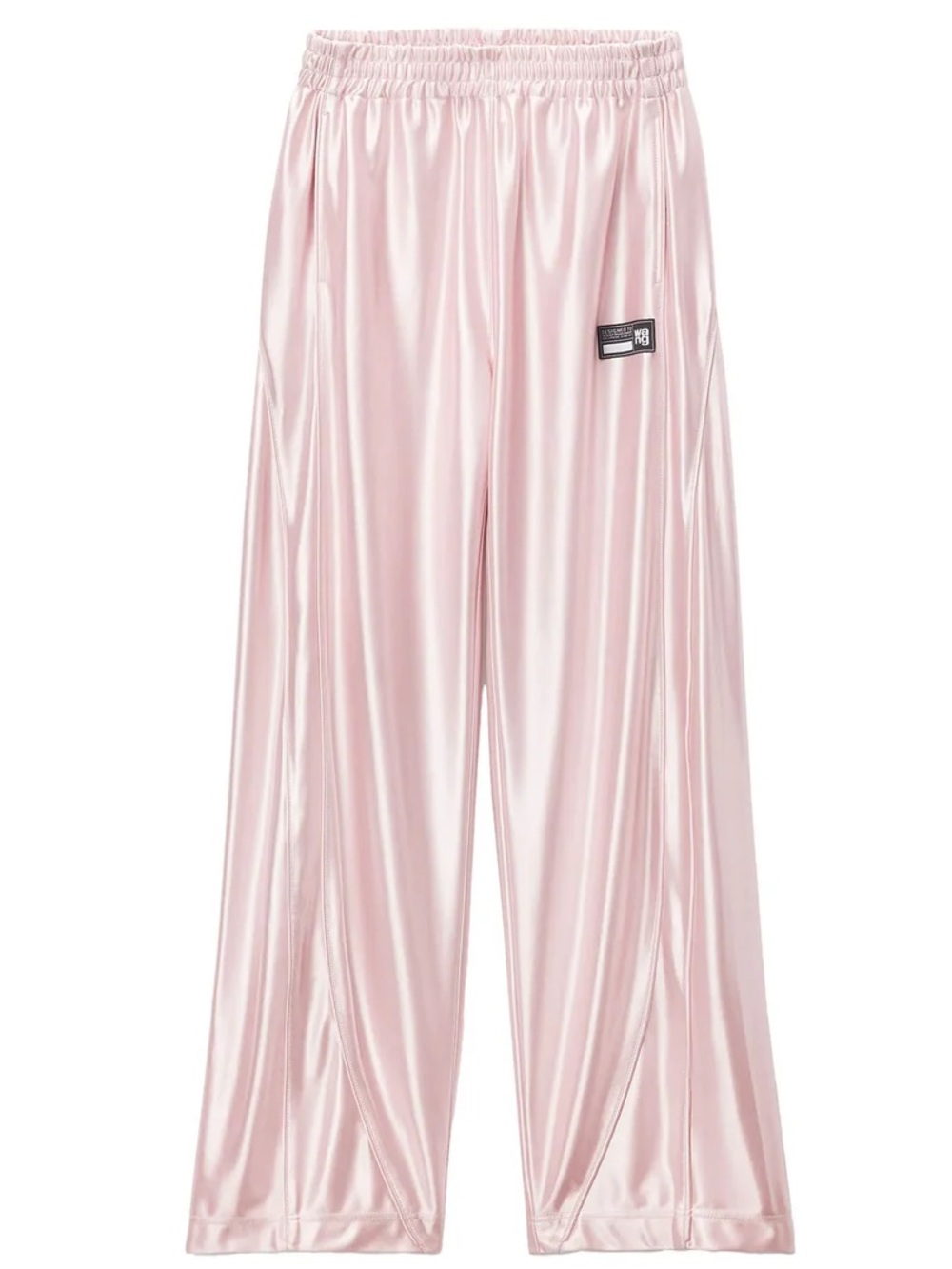 Alexander Wang Pale Pink Satin Wide Straight-Leg Pants